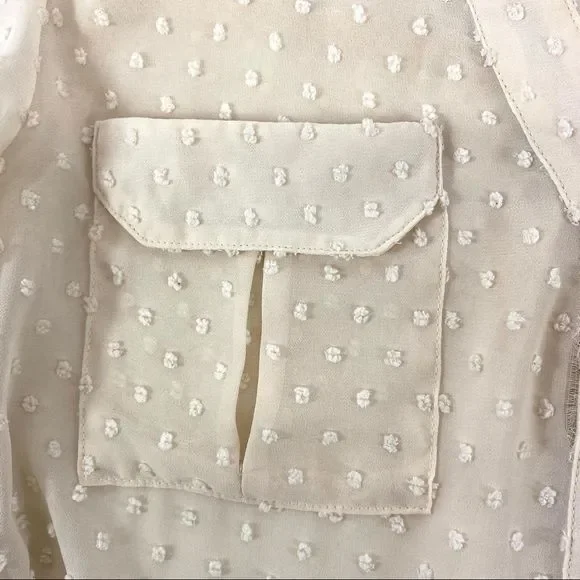 Stitch Fix Ellison Swiss Dot top ivory blouse -M - Picture 11 of 17